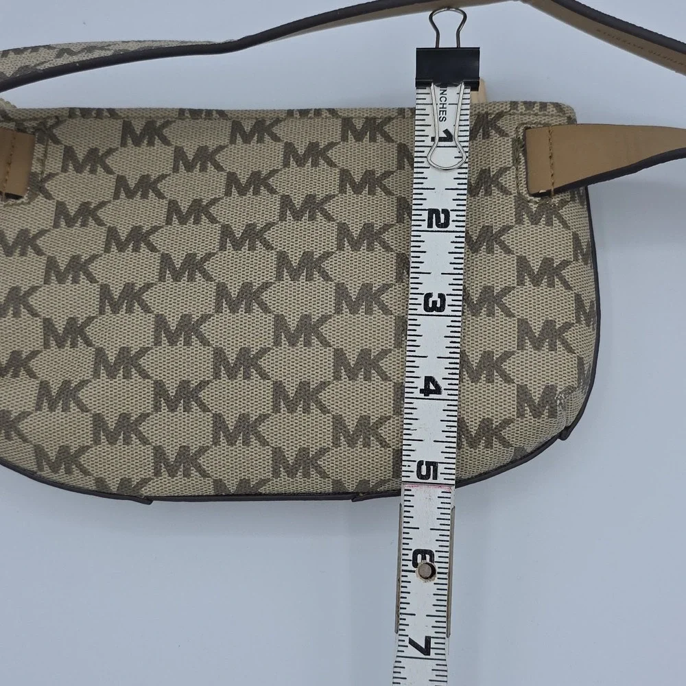 Michael Kors Crossbody Bag Womens L/XL Brown Monogram MK Logo Synthetic‎ Purse
